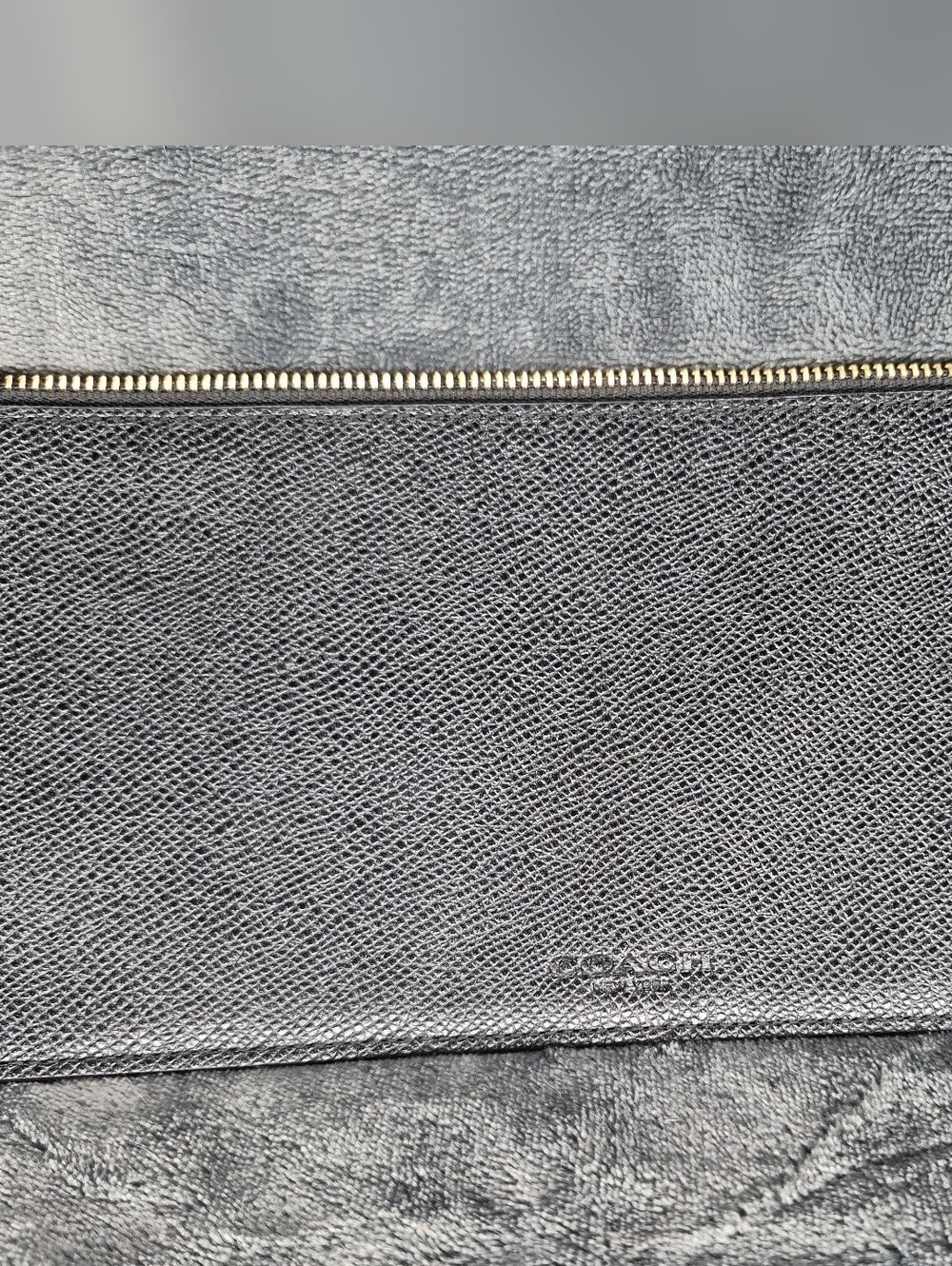 Coach Slim Leather Pouch Wallet Insert Zippered Crossgrain In Black - Picture 2 of 9